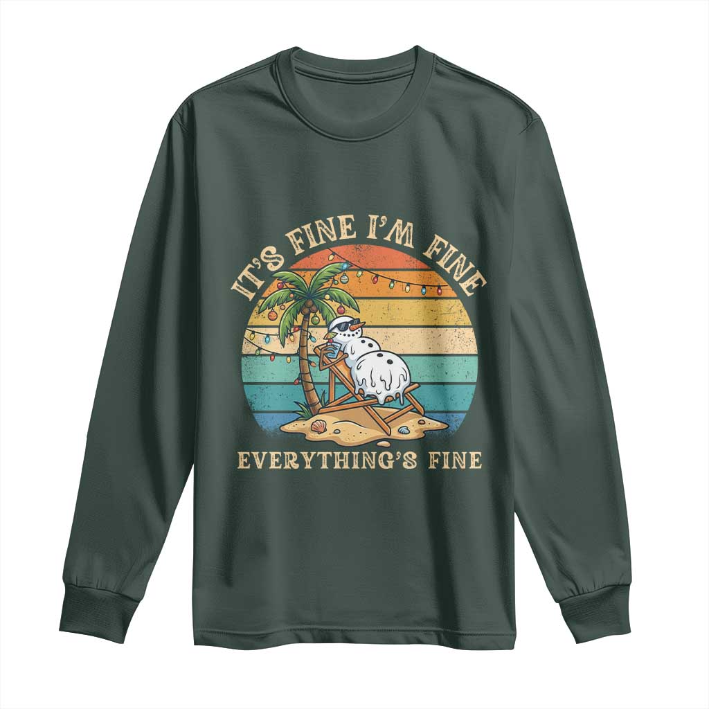 Snowman in july Long Sleeve Shirt Hawaian Beach Vacation Christmas in July