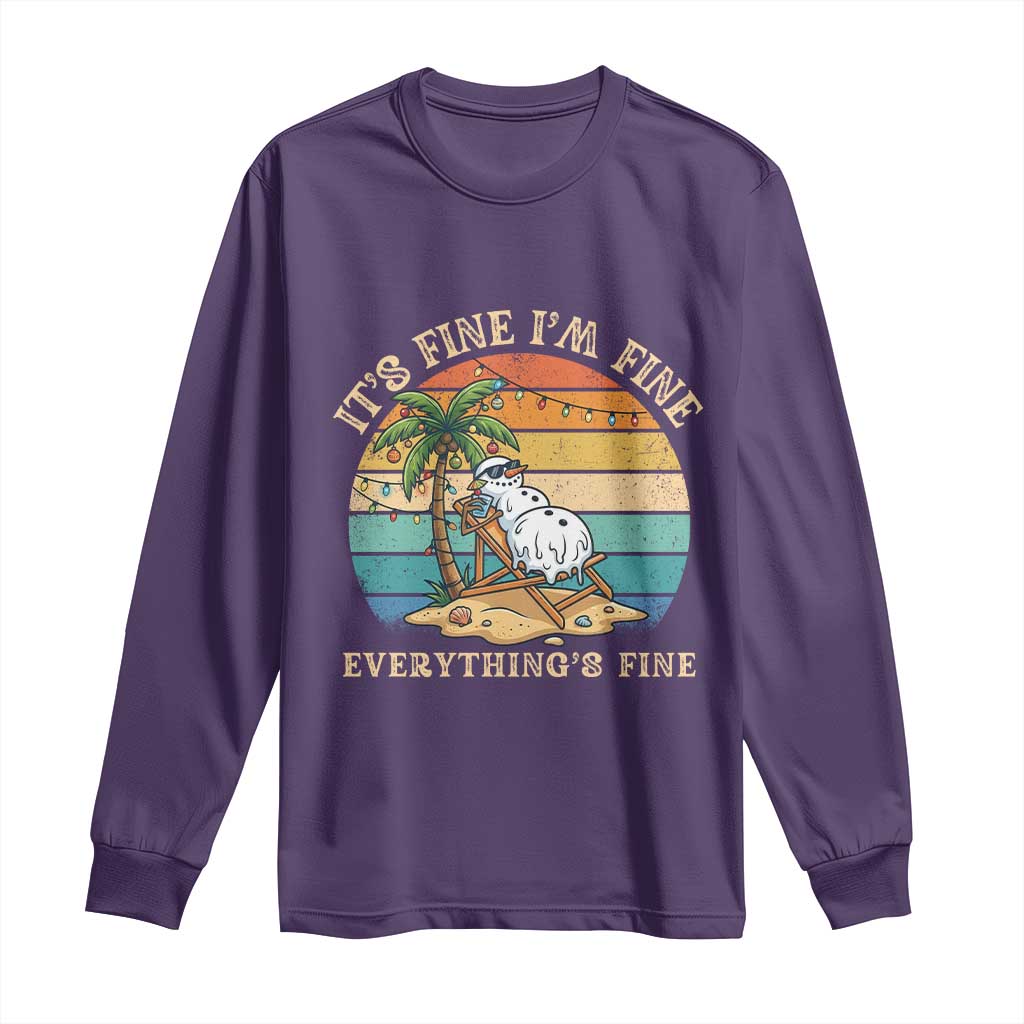 Snowman in july Long Sleeve Shirt Hawaian Beach Vacation Christmas in July