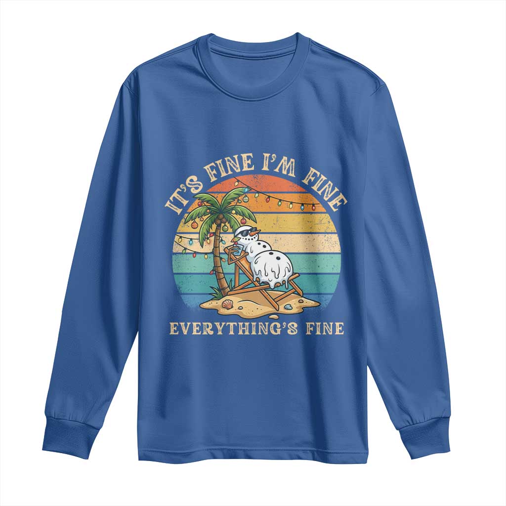 Snowman in july Long Sleeve Shirt Hawaian Beach Vacation Christmas in July