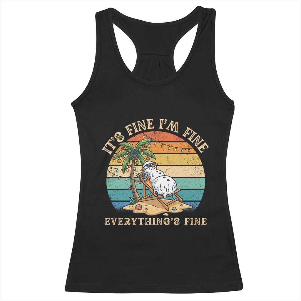Snowman in july Racerback Tank Top Hawaian Beach Vacation Christmas in July