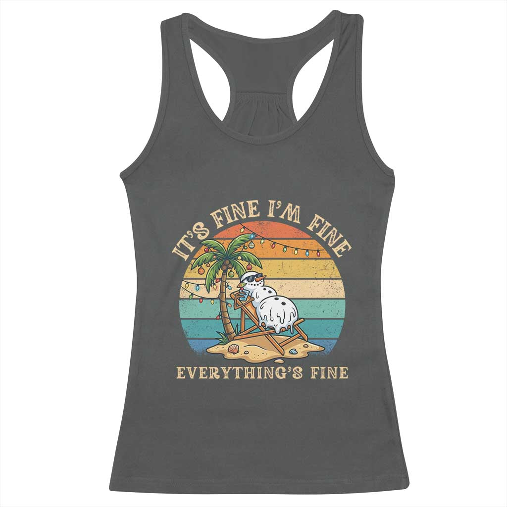Snowman in july Racerback Tank Top Hawaian Beach Vacation Christmas in July