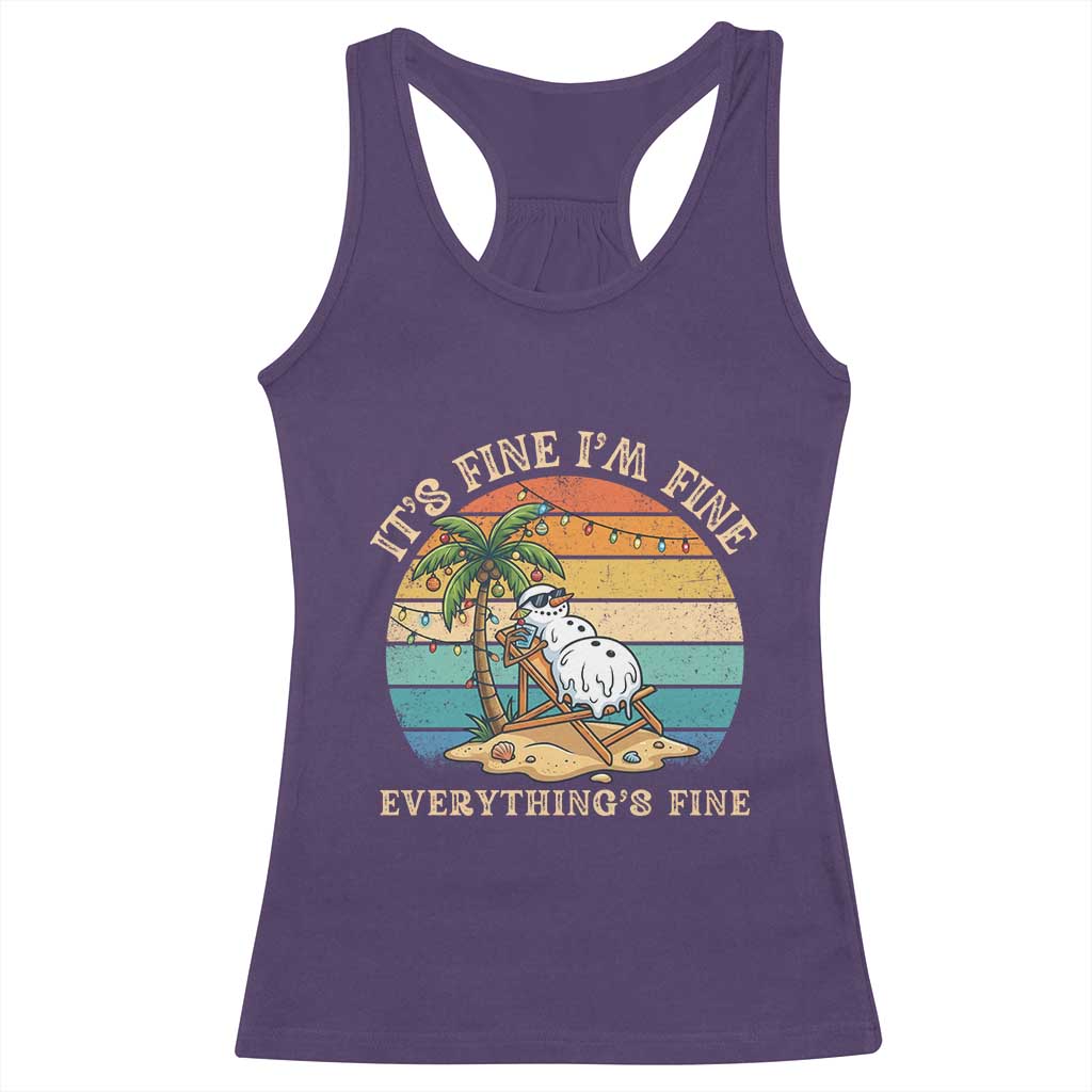 Snowman in july Racerback Tank Top Hawaian Beach Vacation Christmas in July