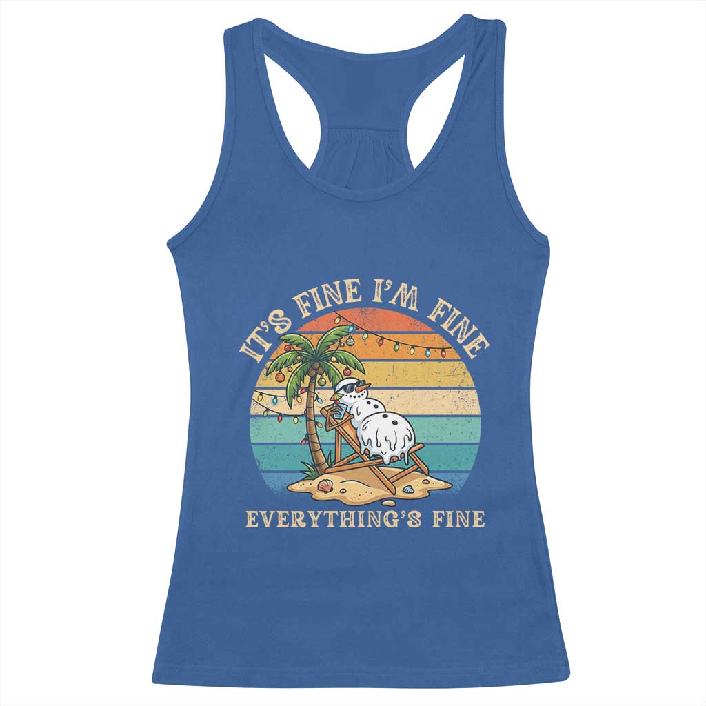 Snowman in july Racerback Tank Top Hawaian Beach Vacation Christmas in July