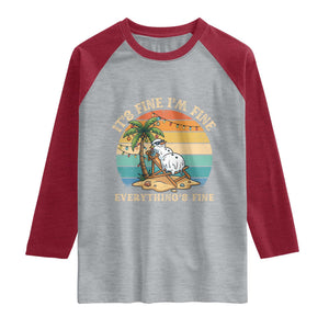 Snowman in july Raglan Shirt Hawaian Beach Vacation Christmas in July TS14 Heather Gray Heather Red Print Your Wear