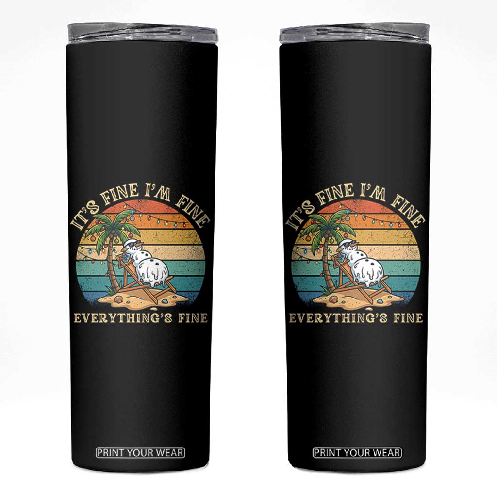 Snowman in july Skinny Tumbler Hawaian Beach Vacation Christmas in July TS14 Black Print Your Wear