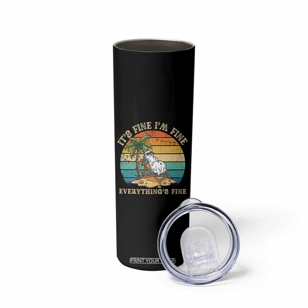 Snowman in july Skinny Tumbler Hawaian Beach Vacation Christmas in July