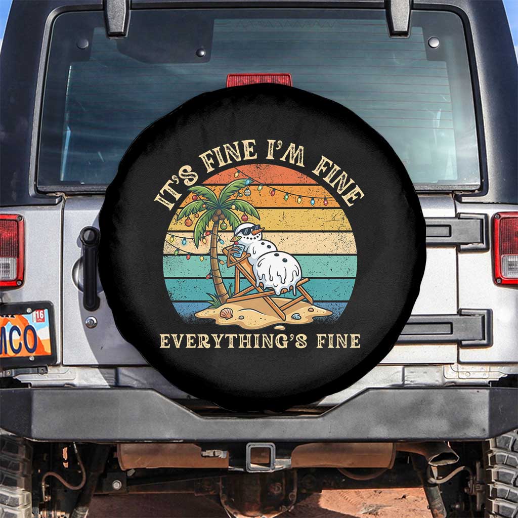 Snowman in july Spare Tire Cover Hawaian Beach Vacation Christmas in July TS14 No hole Black Print Your Wear