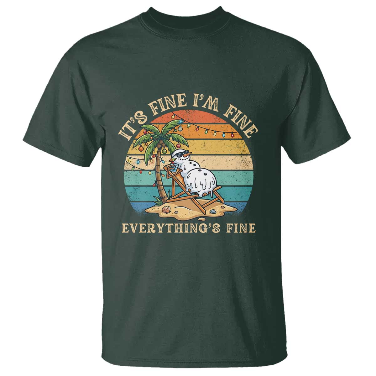 Snowman in july T Shirt Hawaian Beach Vacation Christmas in July