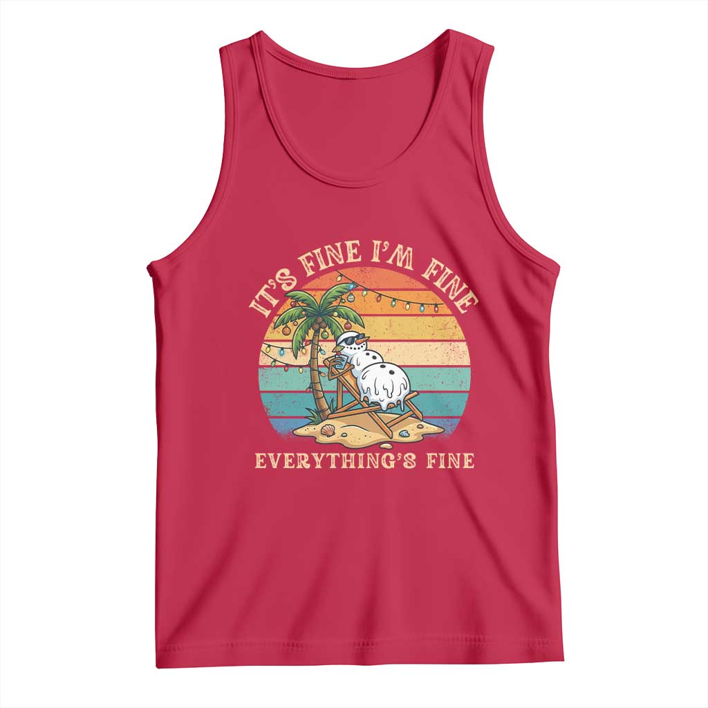 Snowman in july Tank Top Hawaian Beach Vacation Christmas in July