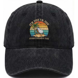 Snowman in july Washed Cotton Baseball Cap Hawaian Beach Vacation Christmas in July