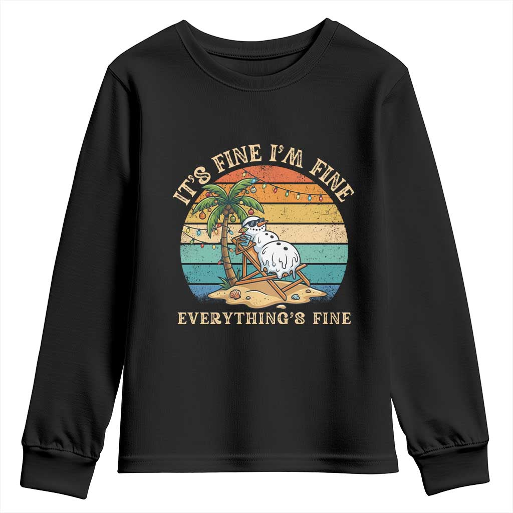 Snowman in july Youth Sweatshirt Hawaian Beach Vacation Christmas in July TS14 Black Print Your Wear