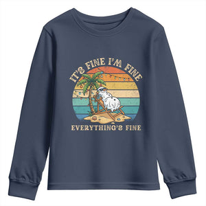 Snowman in july Youth Sweatshirt Hawaian Beach Vacation Christmas in July TS14 Navy Print Your Wear