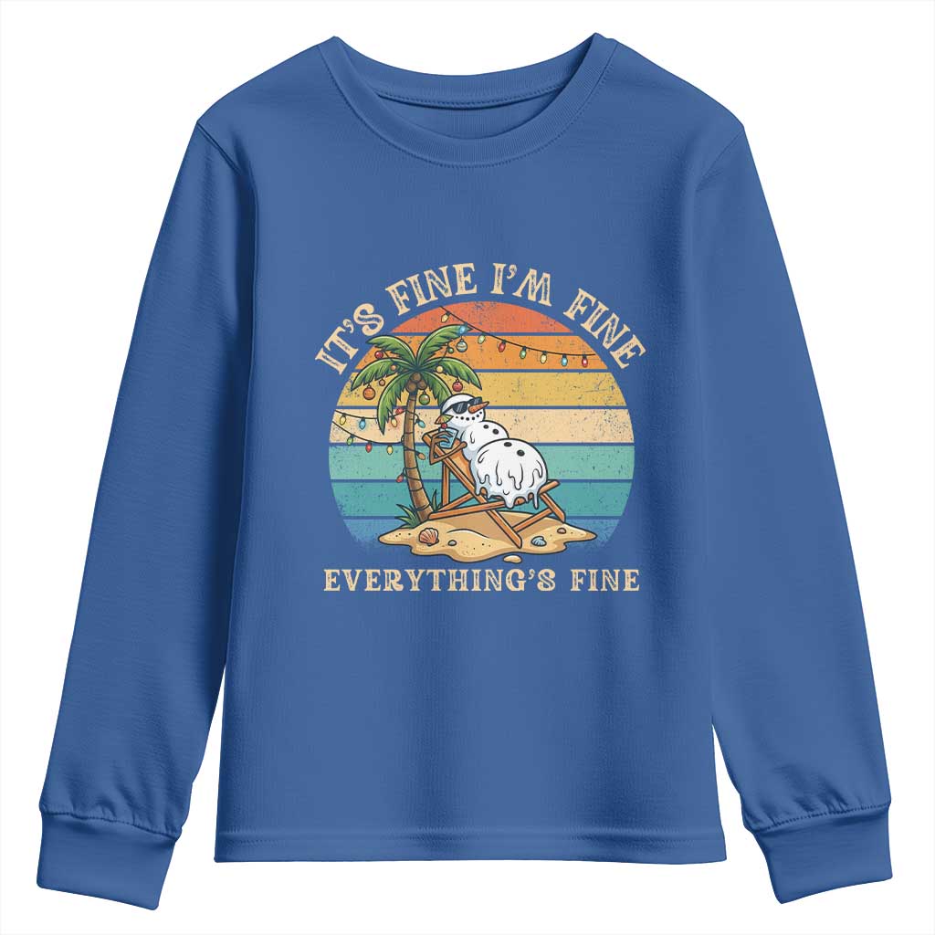 Snowman in july Youth Sweatshirt Hawaian Beach Vacation Christmas in July TS14 Royal Blue Print Your Wear