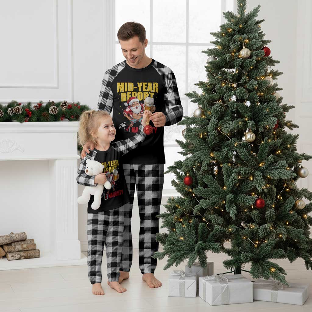 Mid-Year Report Still Naughty Plaid Pajama Set Funny Santa Christmas In July