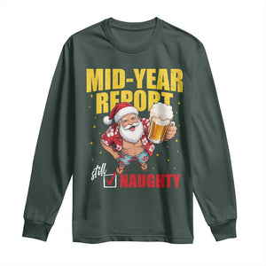 Mid-Year Report Still Naughty Long Sleeve Shirt Funny Santa Christmas In July