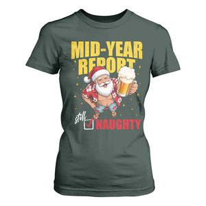 Mid-Year Report Still Naughty T Shirt For Women Funny Santa Christmas In July