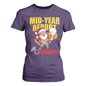 Mid-Year Report Still Naughty T Shirt For Women Funny Santa Christmas In July