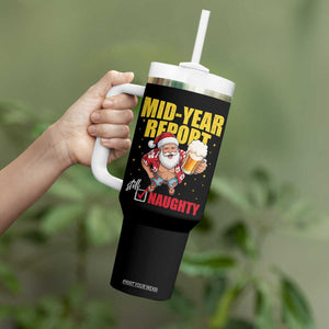 Mid-Year Report Still Naughty Tumbler With Handle Funny Santa Christmas In July