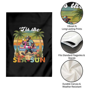 Hawaiian Bigfoot Christmas In July Garden Flag Tis The Sea-Sun