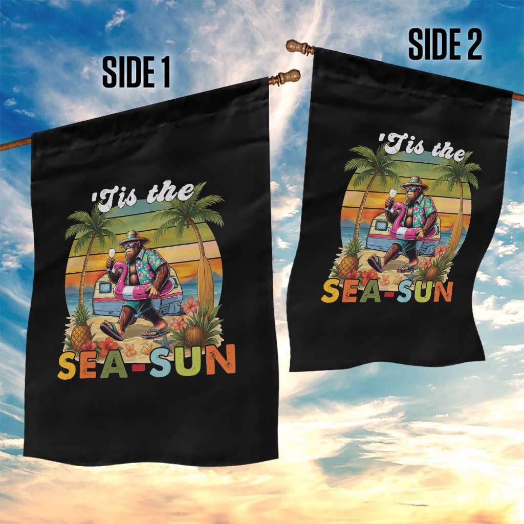 Hawaiian Bigfoot Christmas In July Garden Flag Tis The Sea-Sun