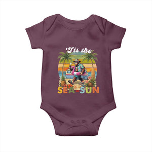 Hawaiian Bigfoot Christmas In July Baby Onesie Tis The Sea-Sun
