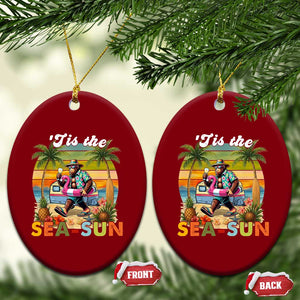 Hawaiian Bigfoot Christmas In July Ceramic Ornament Tis The Sea-Sun