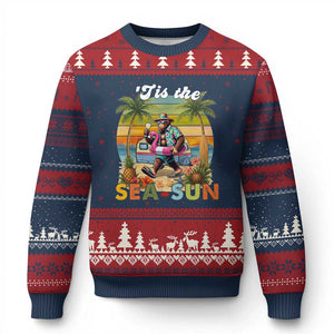 Hawaiian Bigfoot Christmas In July Ugly Christmas Sweater Tis The Sea-Sun
