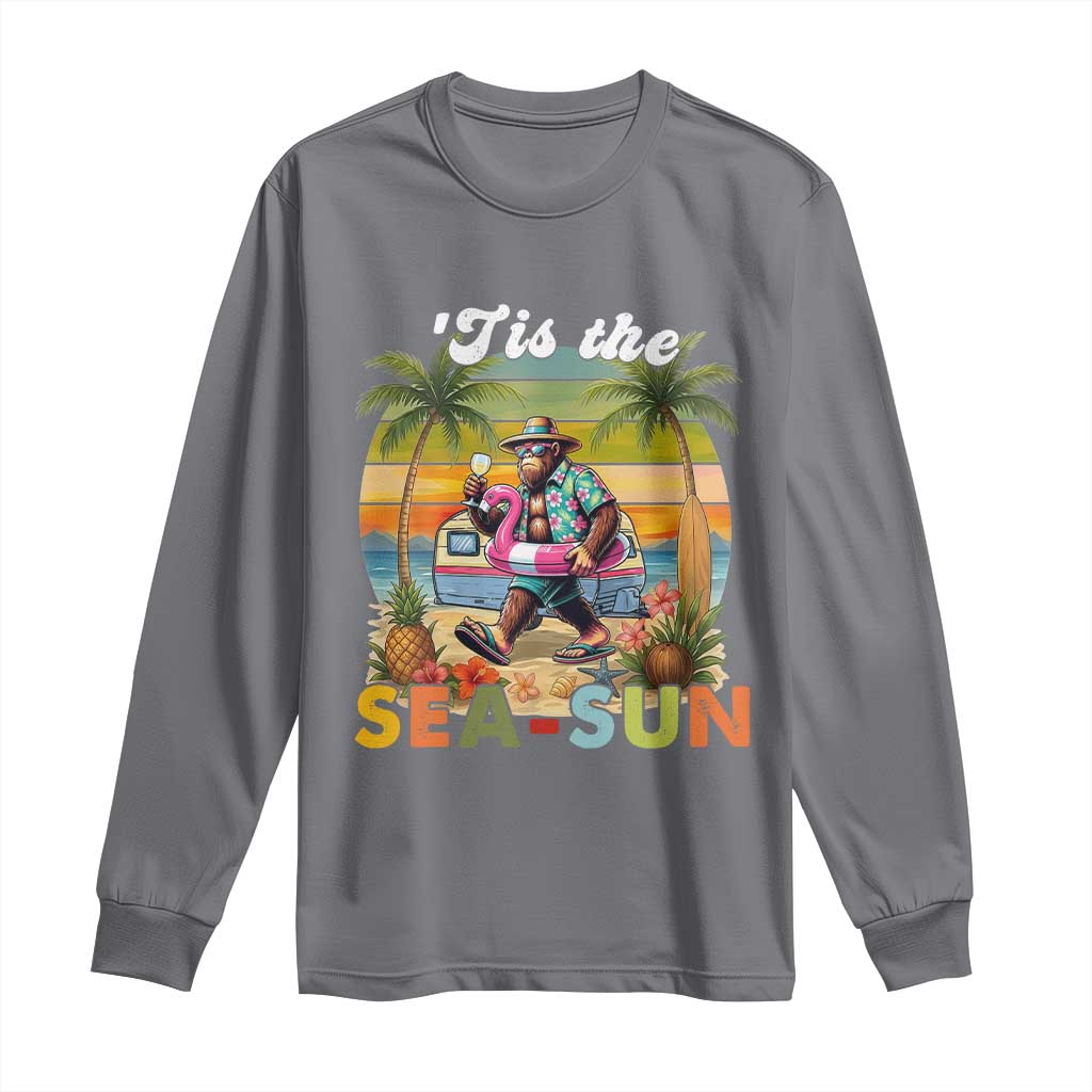 Hawaiian Bigfoot Christmas In July Long Sleeve Shirt Tis The Sea-Sun