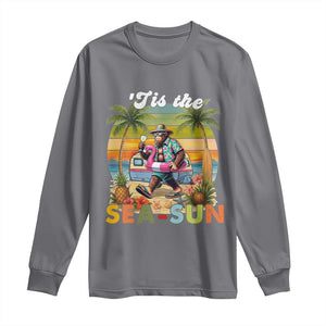 Hawaiian Bigfoot Christmas In July Long Sleeve Shirt Tis The Sea-Sun