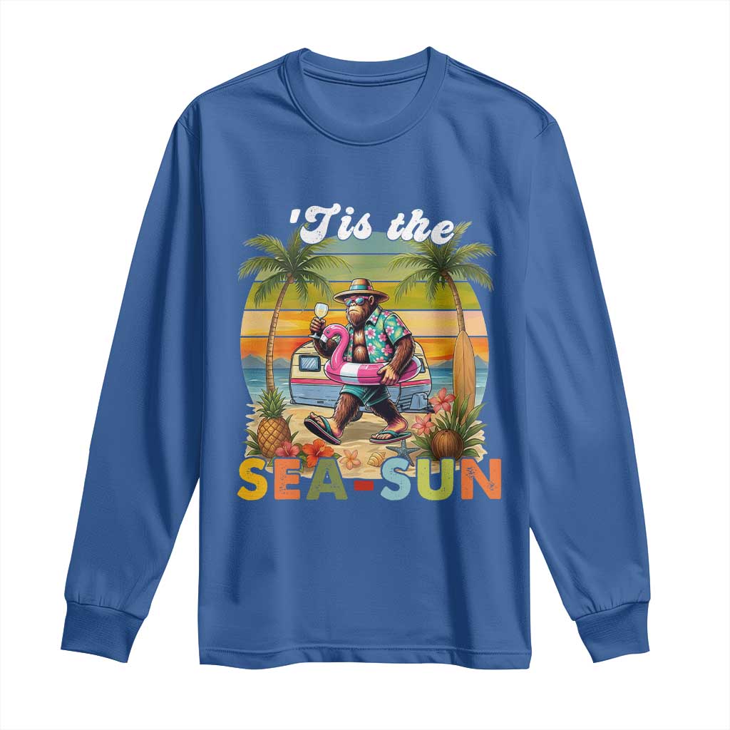Hawaiian Bigfoot Christmas In July Long Sleeve Shirt Tis The Sea-Sun