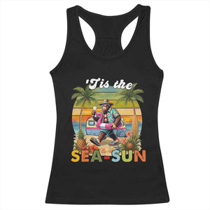 Hawaiian Bigfoot Christmas In July Racerback Tank Top Tis The Sea-Sun