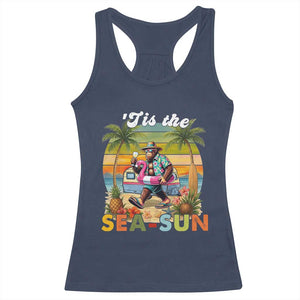 Hawaiian Bigfoot Christmas In July Racerback Tank Top Tis The Sea-Sun