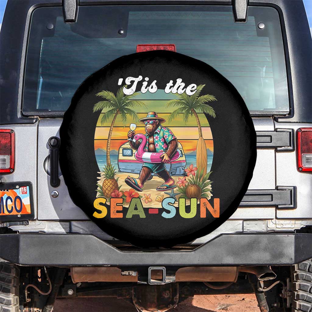 Hawaiian Bigfoot Christmas In July Spare Tire Cover Tis The Sea-Sun