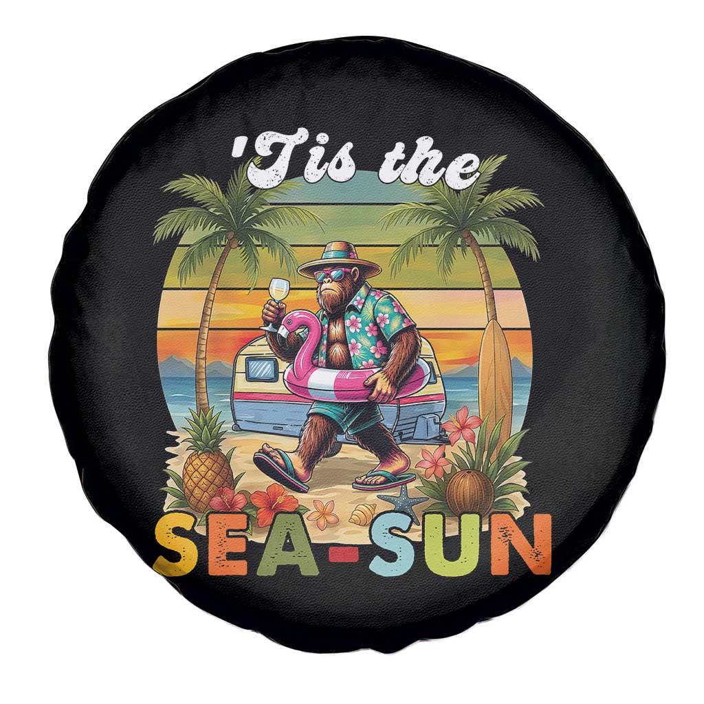 Hawaiian Bigfoot Christmas In July Spare Tire Cover Tis The Sea-Sun