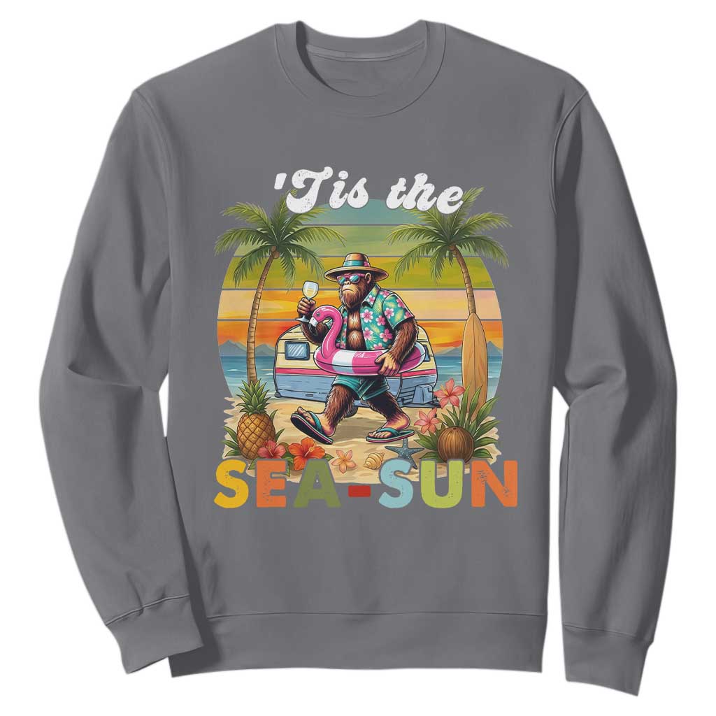 Hawaiian Bigfoot Christmas In July Sweatshirt Tis The Sea-Sun