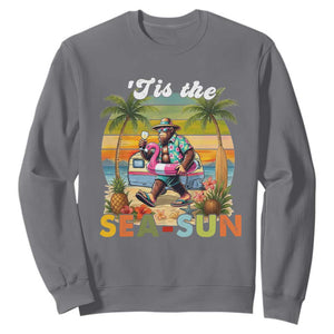 Hawaiian Bigfoot Christmas In July Sweatshirt Tis The Sea-Sun