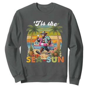 Hawaiian Bigfoot Christmas In July Sweatshirt Tis The Sea-Sun