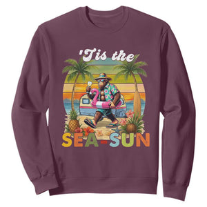Hawaiian Bigfoot Christmas In July Sweatshirt Tis The Sea-Sun