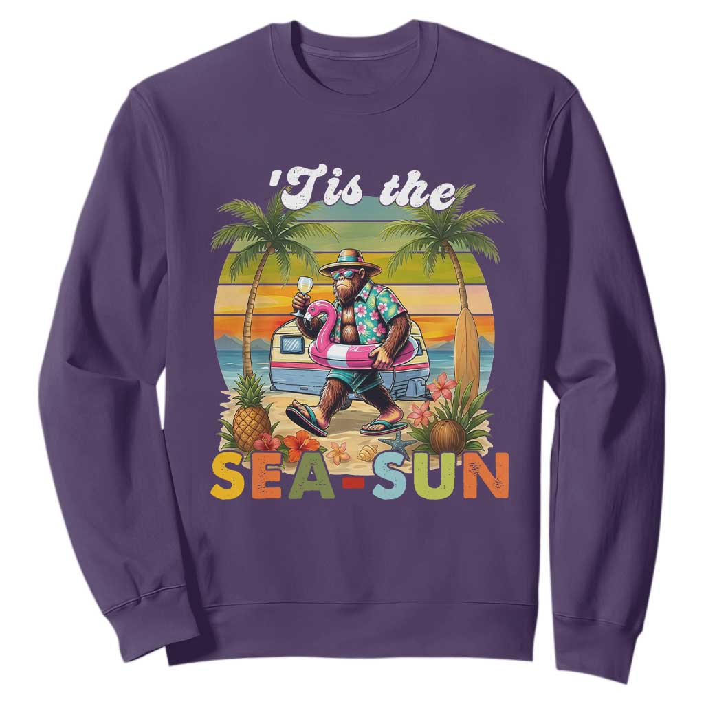 Hawaiian Bigfoot Christmas In July Sweatshirt Tis The Sea-Sun