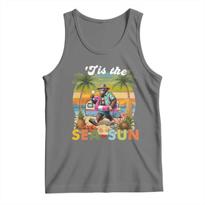 Hawaiian Bigfoot Christmas In July Tank Top Tis The Sea-Sun