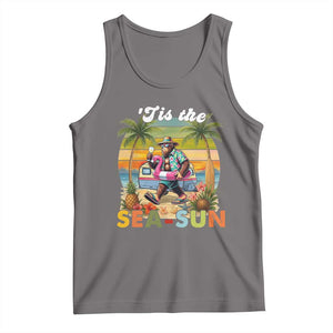 Hawaiian Bigfoot Christmas In July Tank Top Tis The Sea-Sun