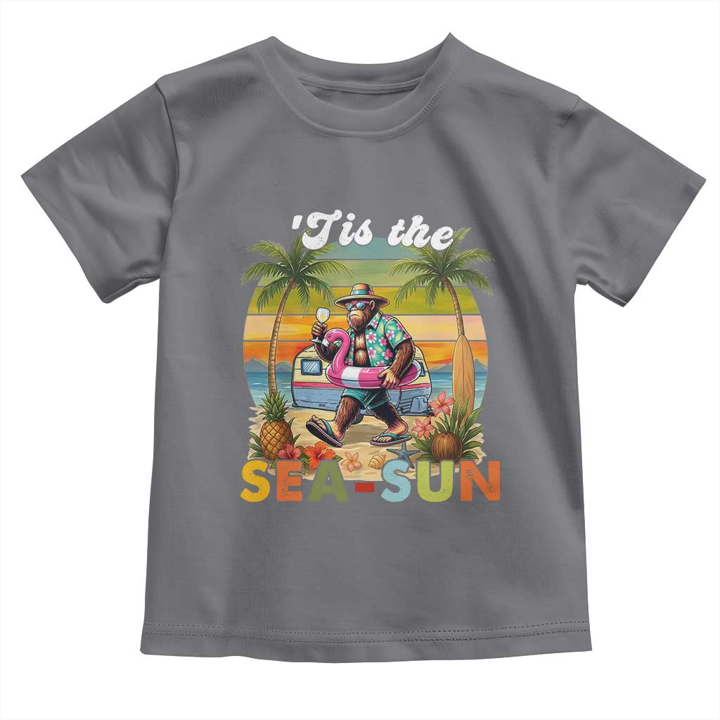 Hawaiian Bigfoot Christmas In July Toddler T Shirt Tis The Sea-Sun
