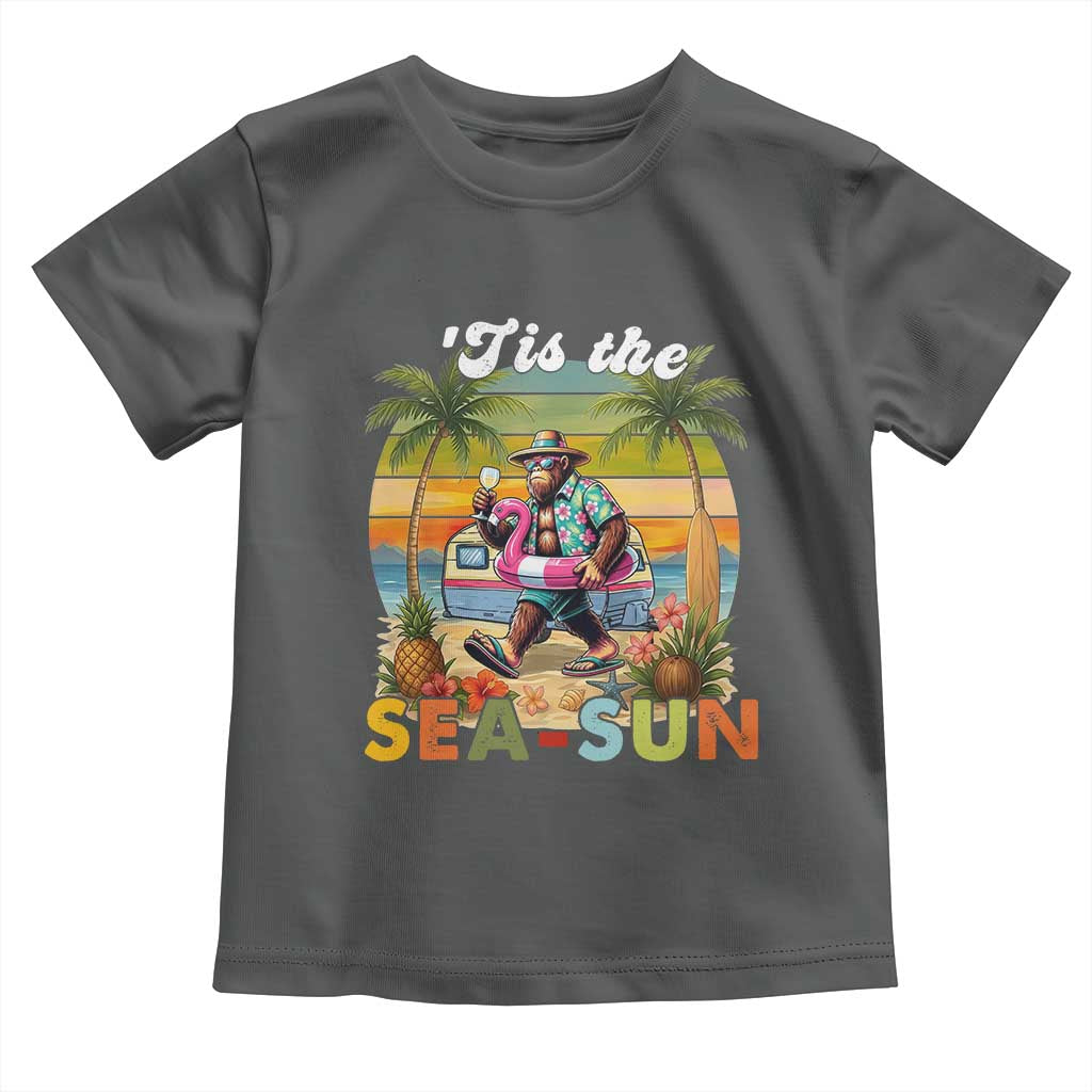 Hawaiian Bigfoot Christmas In July Toddler T Shirt Tis The Sea-Sun