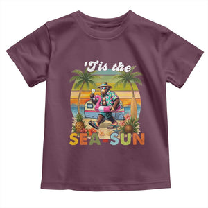 Hawaiian Bigfoot Christmas In July Toddler T Shirt Tis The Sea-Sun