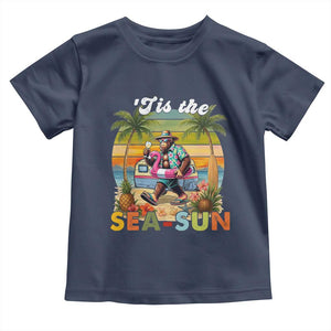 Hawaiian Bigfoot Christmas In July Toddler T Shirt Tis The Sea-Sun
