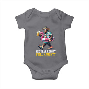 Mid-Year Report Still Naughty Baby Onesie Funny Bigfoot Drinking Beer Christmas in July
