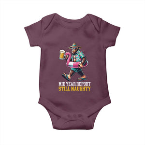Mid-Year Report Still Naughty Baby Onesie Funny Bigfoot Drinking Beer Christmas in July