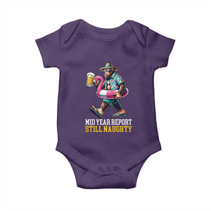 Mid-Year Report Still Naughty Baby Onesie Funny Bigfoot Drinking Beer Christmas in July