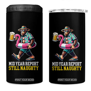 Mid-Year Report Still Naughty 4 in 1 Can Cooler Tumbler Funny Bigfoot Drinking Beer Christmas in July