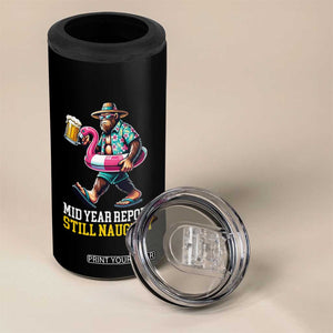 Mid-Year Report Still Naughty 4 in 1 Can Cooler Tumbler Funny Bigfoot Drinking Beer Christmas in July